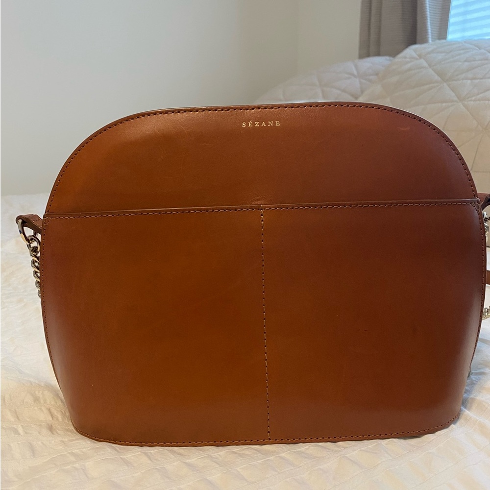 Sezane Large Victor Bag Smooth Heritage Chocolate